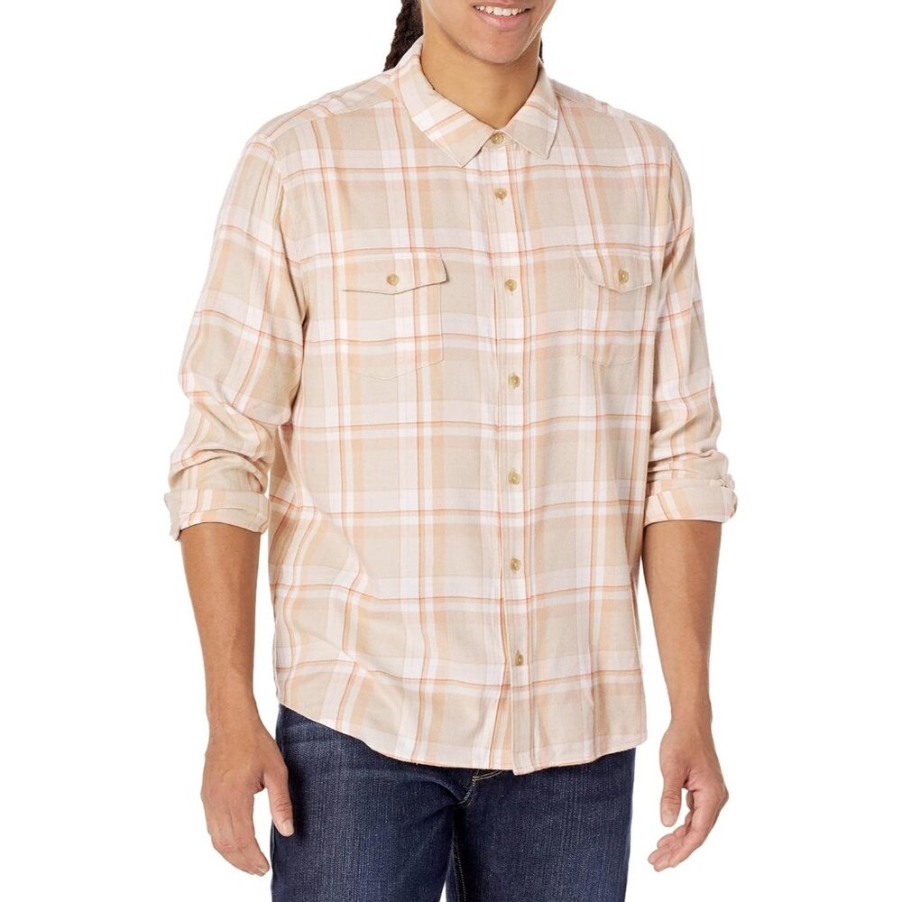 PAIGE Everett Plaid Flannel Button-Up Shirt Size L‎